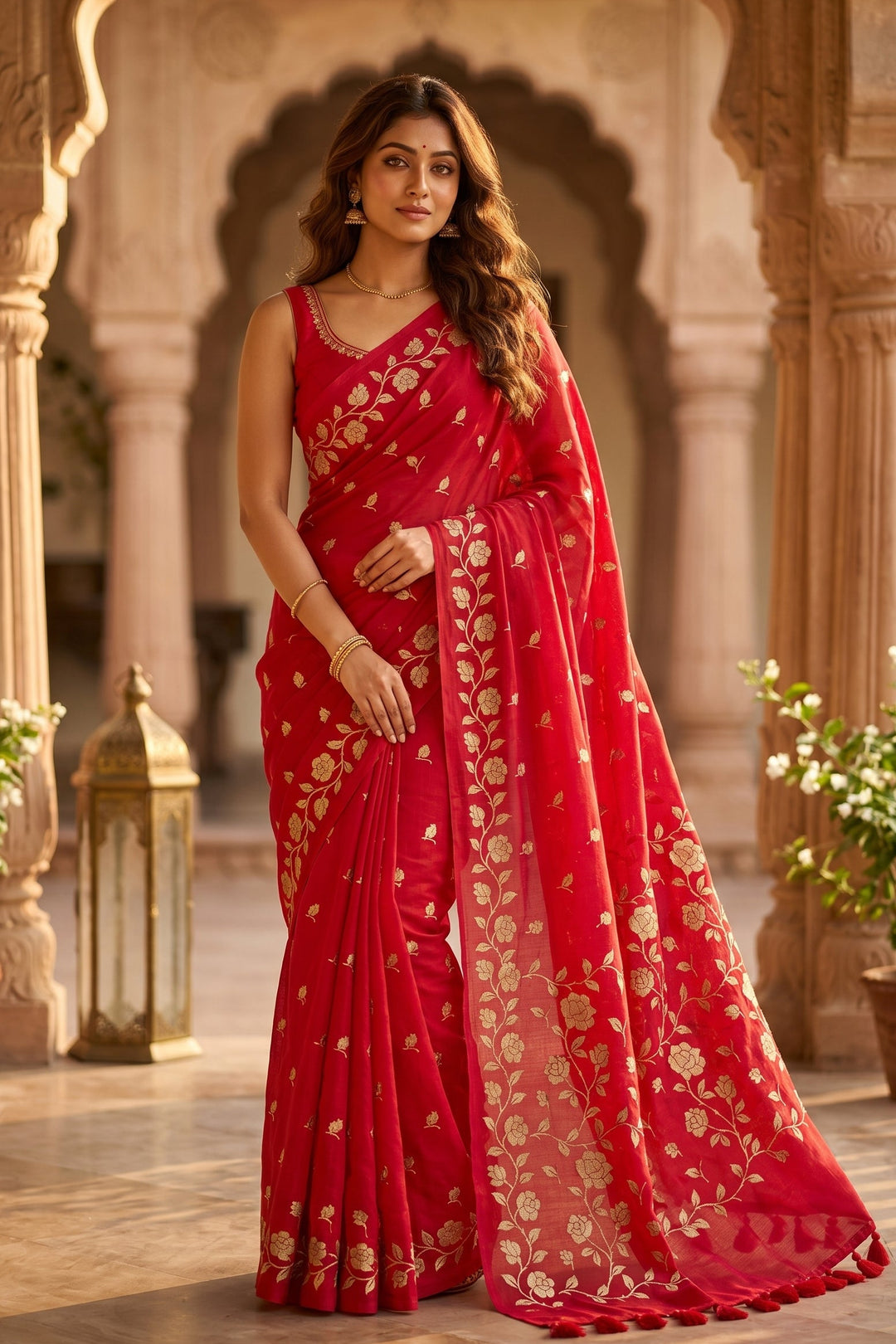 Pushpakunj Pure Mul Cotton Saree