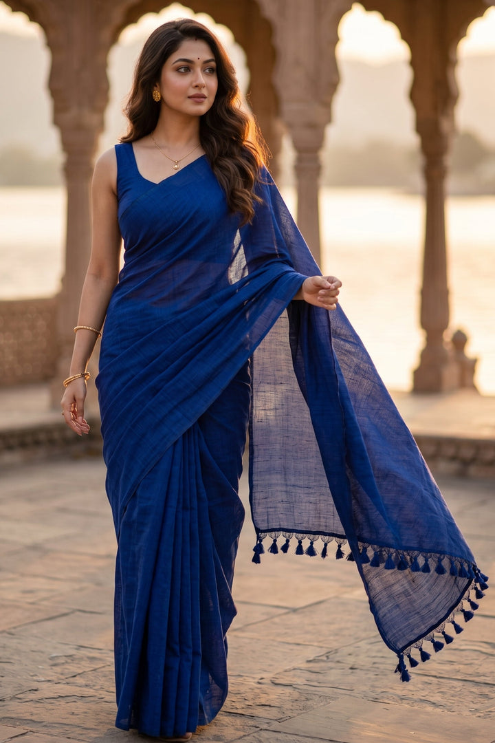 Comfort And Ease- Bengal Khadi Cotton Saree