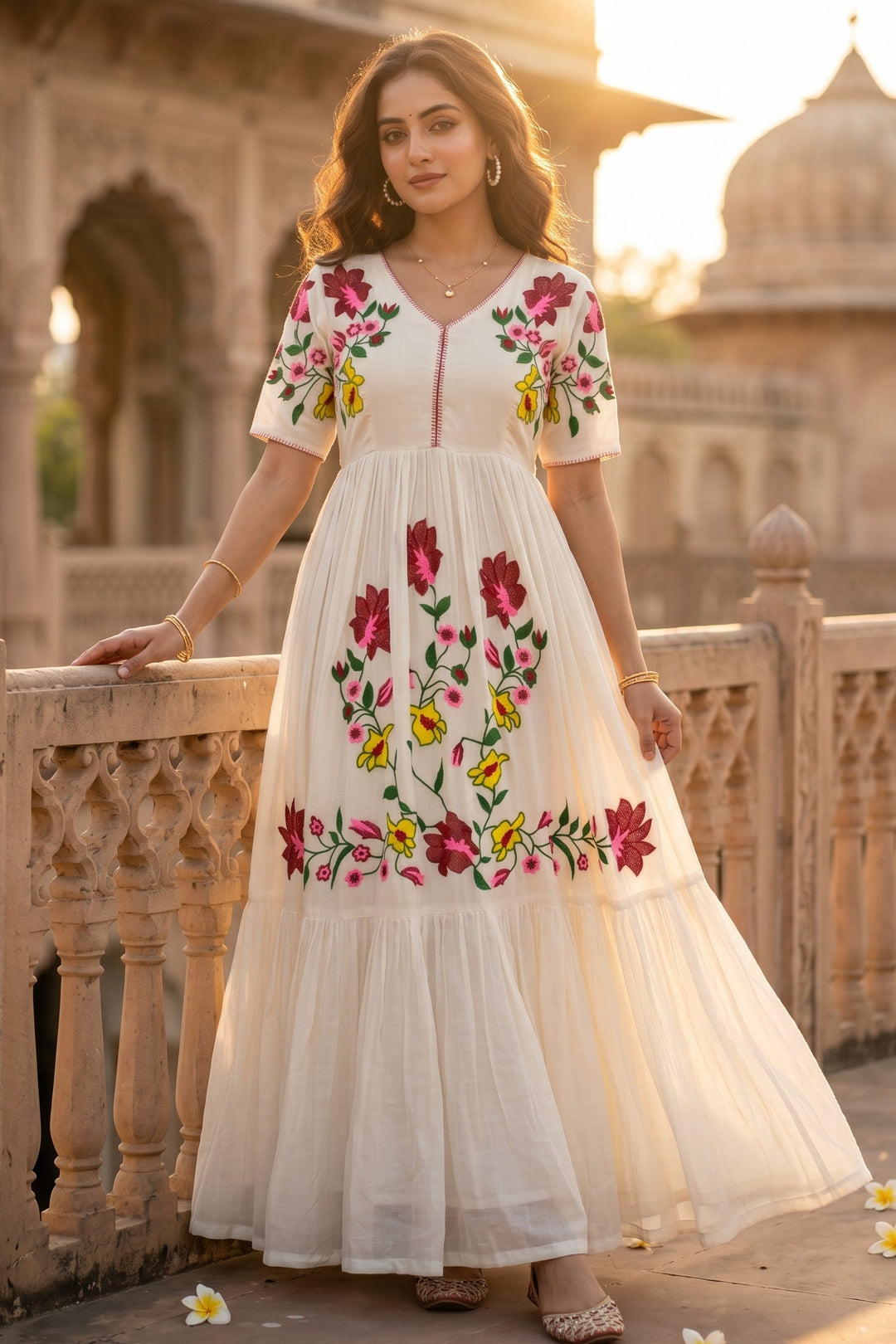 Moonflower Embroidered Dress