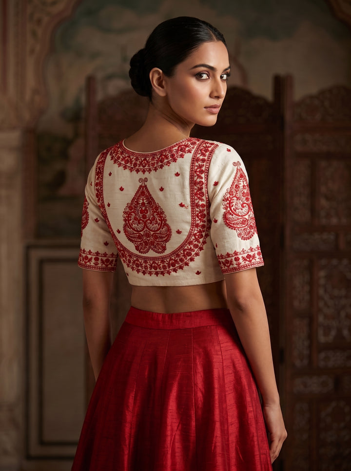 Portrait of Royalty Vichitra Silk Blouse