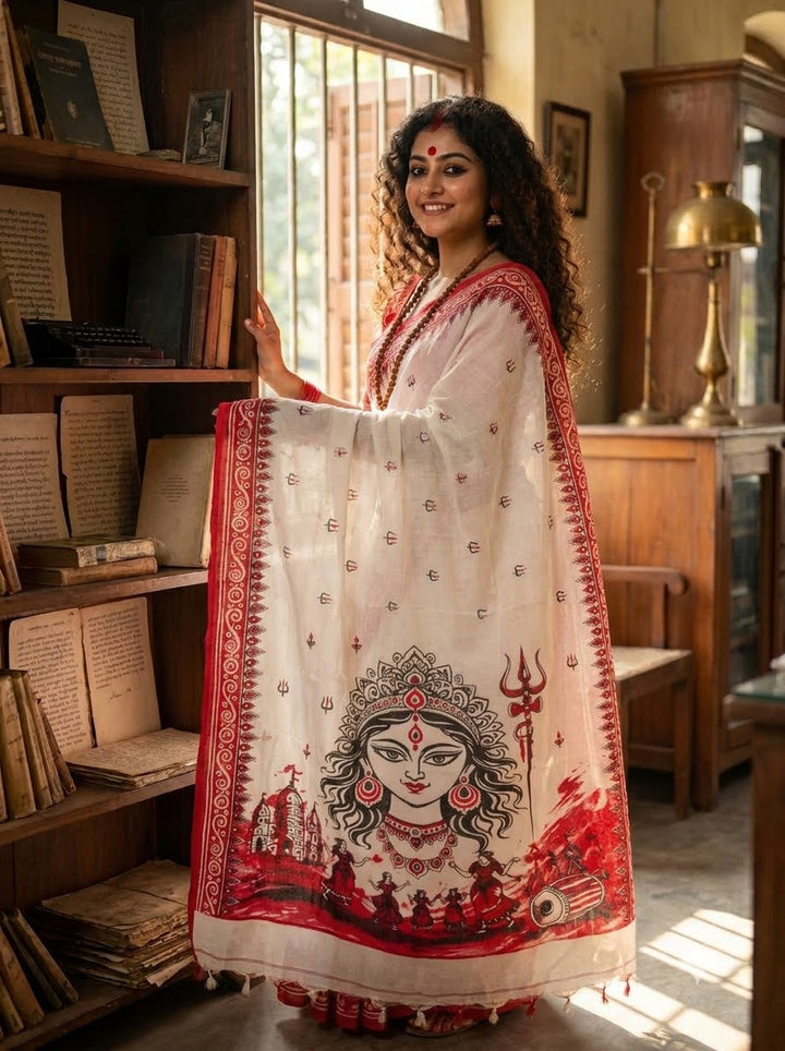 Trishulika Mul Cotton Saree with Print Work