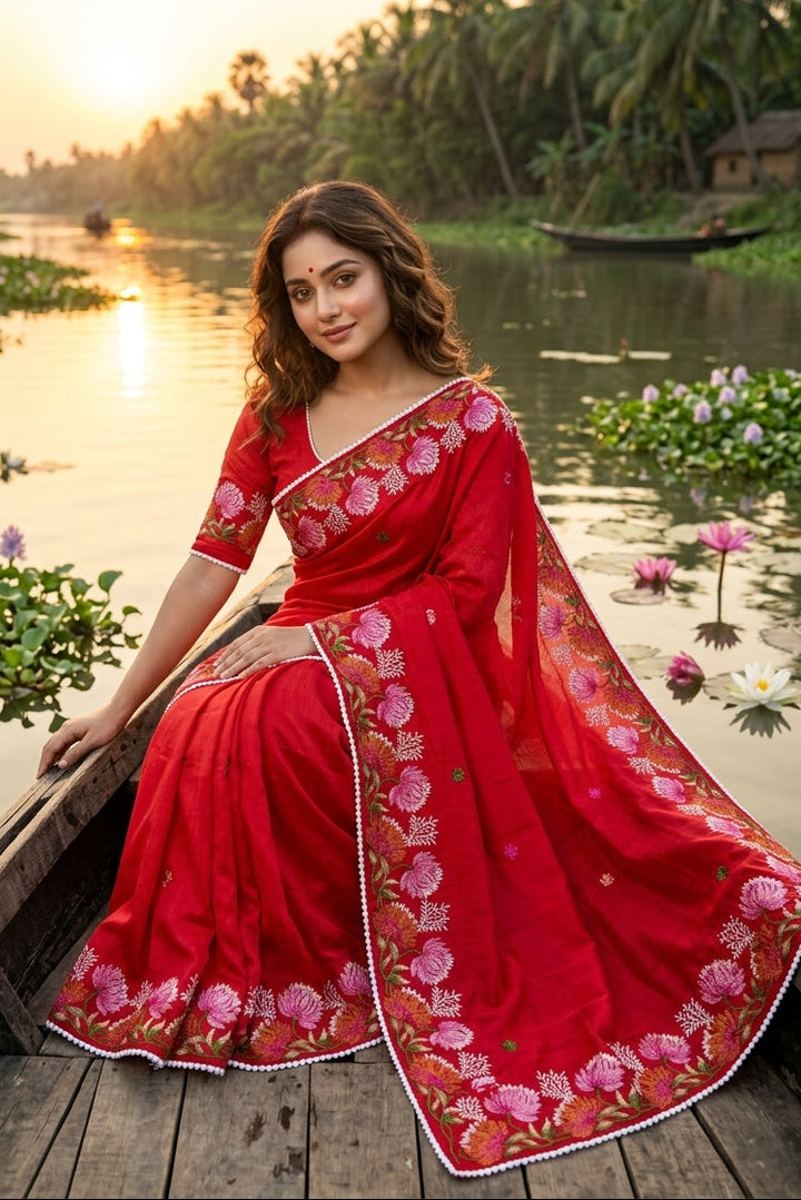 Beloved Lotus Tussar Silk Saree
