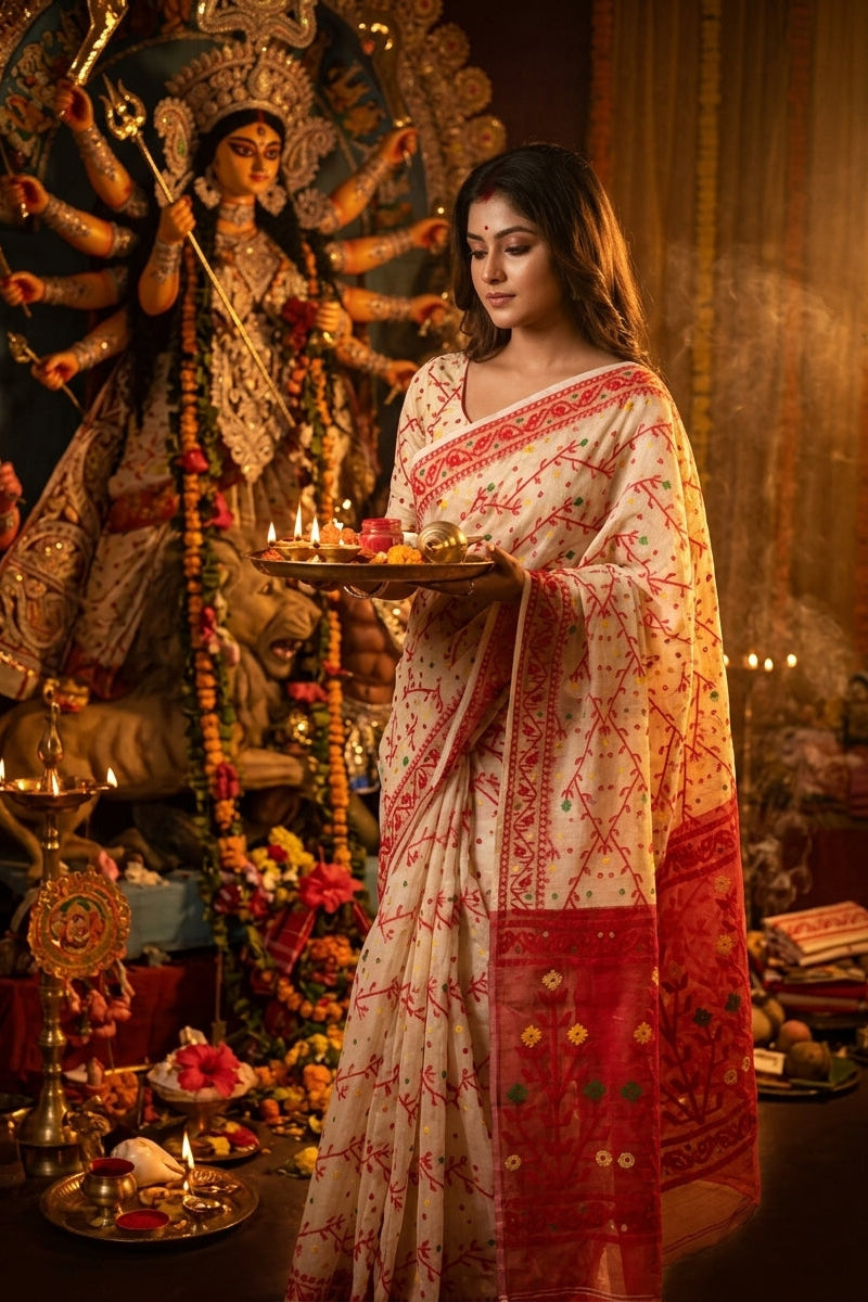 Chandraboli Jamdani Saree