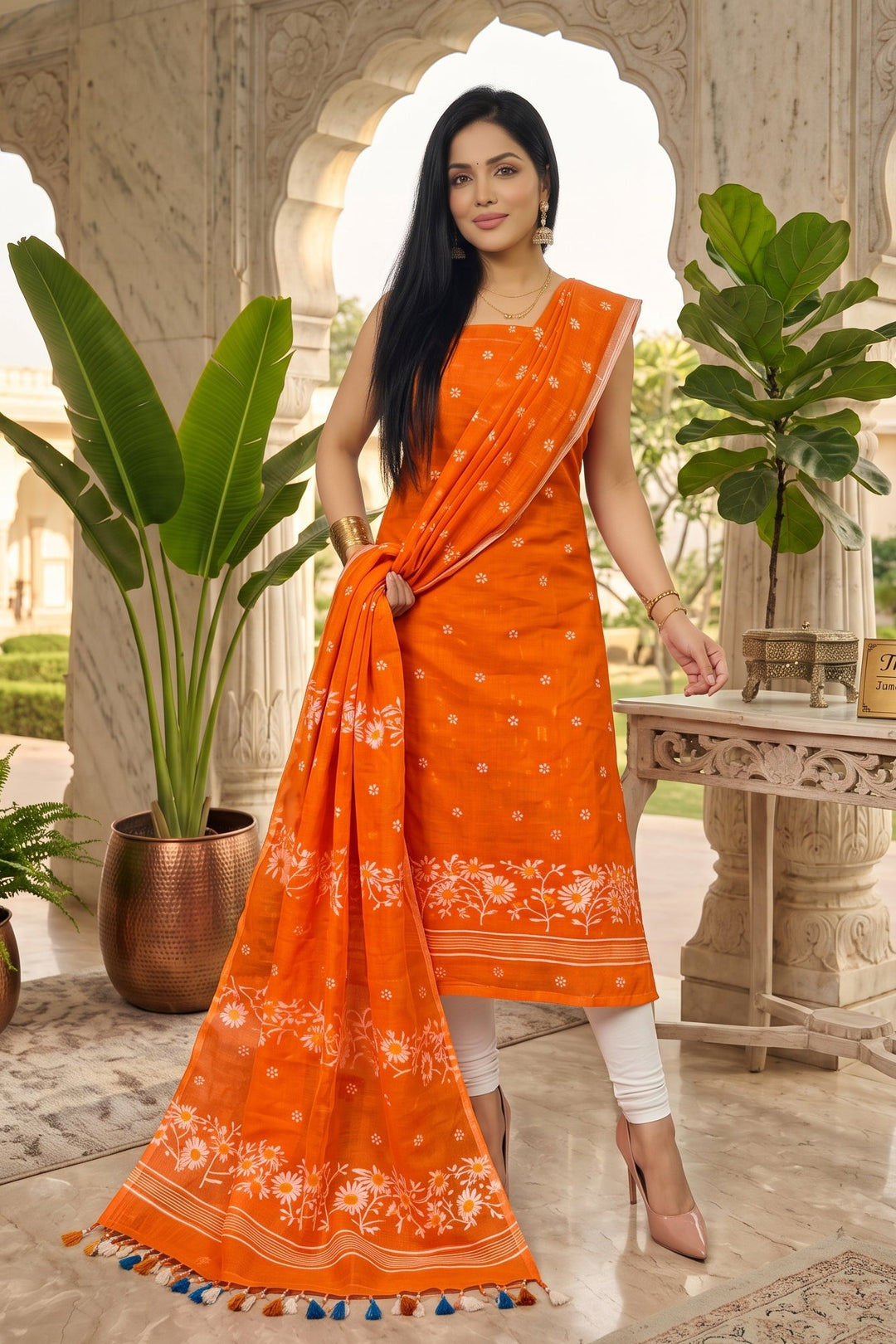 Krishnakoli Cotton Silk Unstitched Dress Material (Kurti Piece and Dupatta) (Copy)