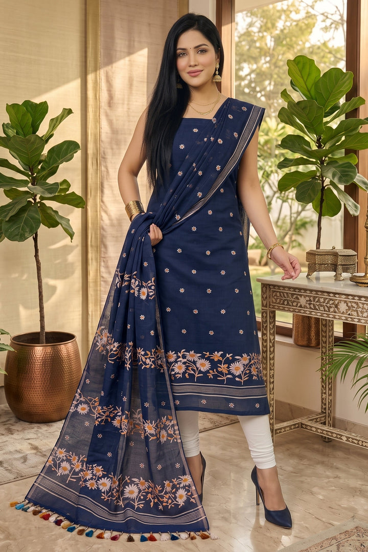 Krishnakoli Cotton Silk Unstitched Dress Material (Kurti Piece and Dupatta) (Copy)