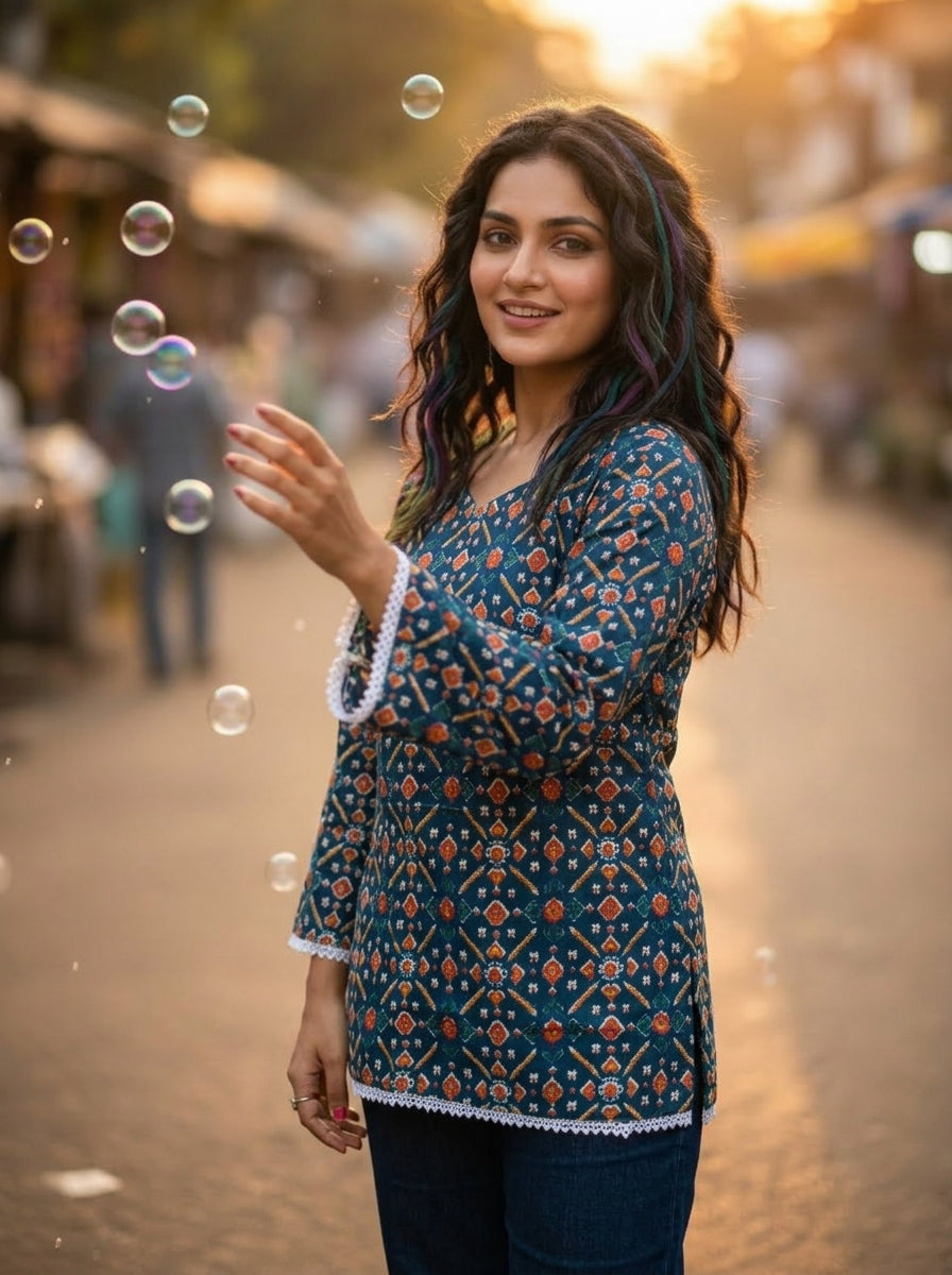 Happiness Bubble-Pure Cotton Kurti