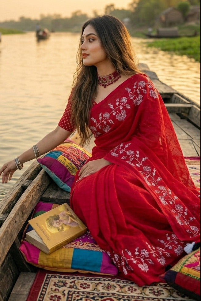 Bangarup (বঙ্গরূপ)– The Beauty of Bengal Embroidered Saree