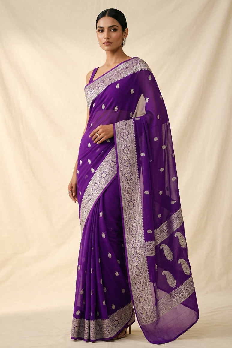 Rajat Noor – Khaddi Chiffon Banarasi Saree