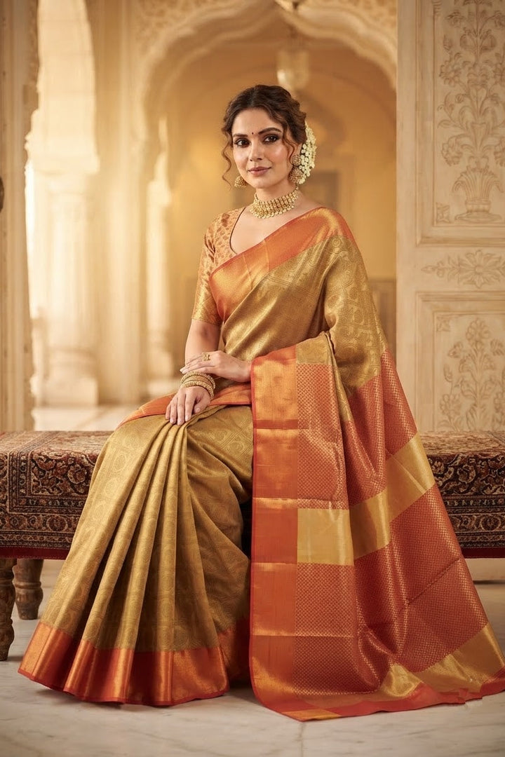 Rajkanak Banarasi Semi Katan Silk saree