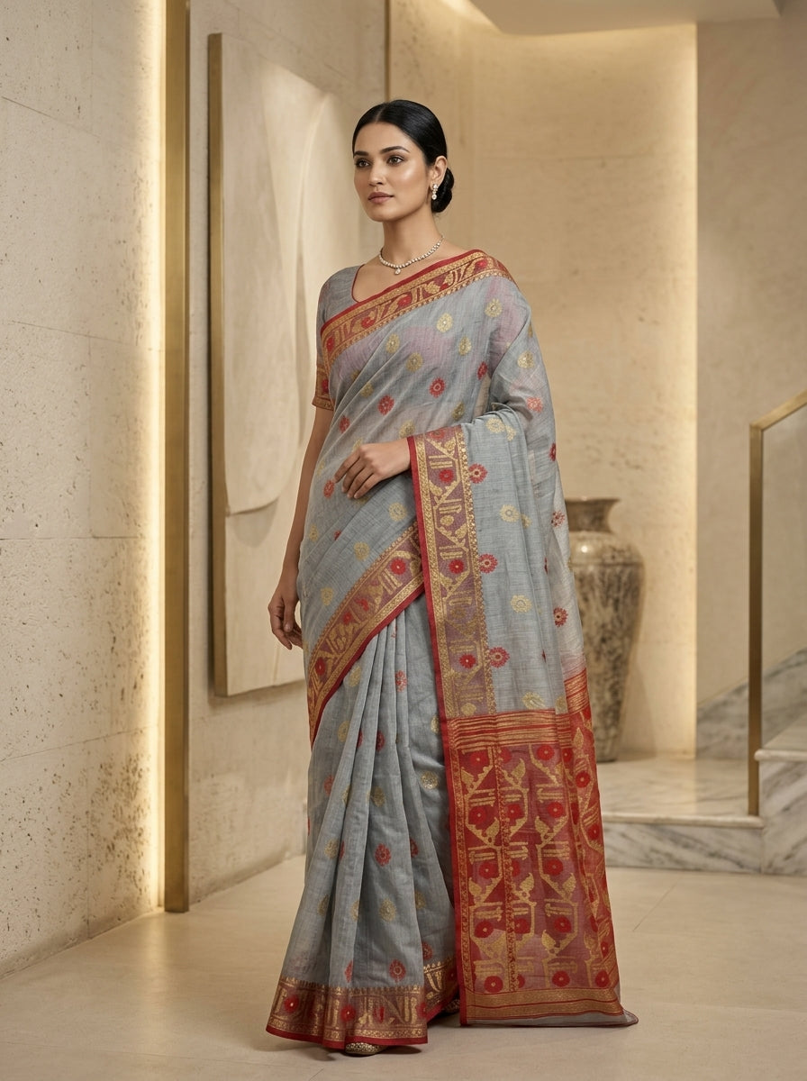Suvarna Shobha Bengal Jamdani Saree