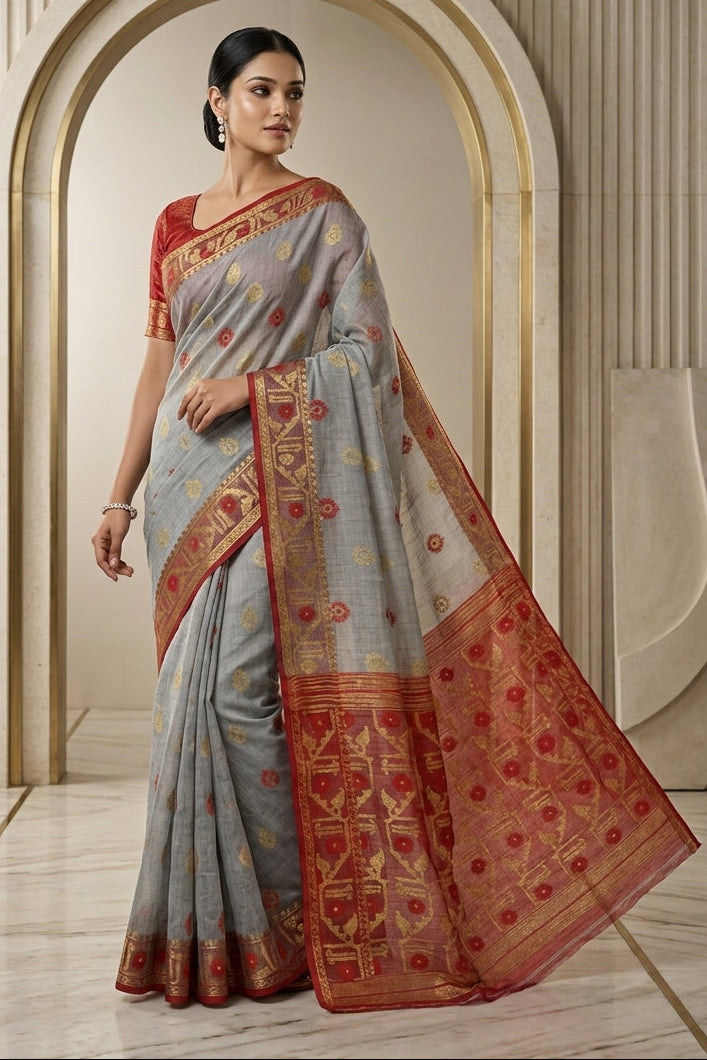 Suvarna Shobha Bengal Jamdani Saree