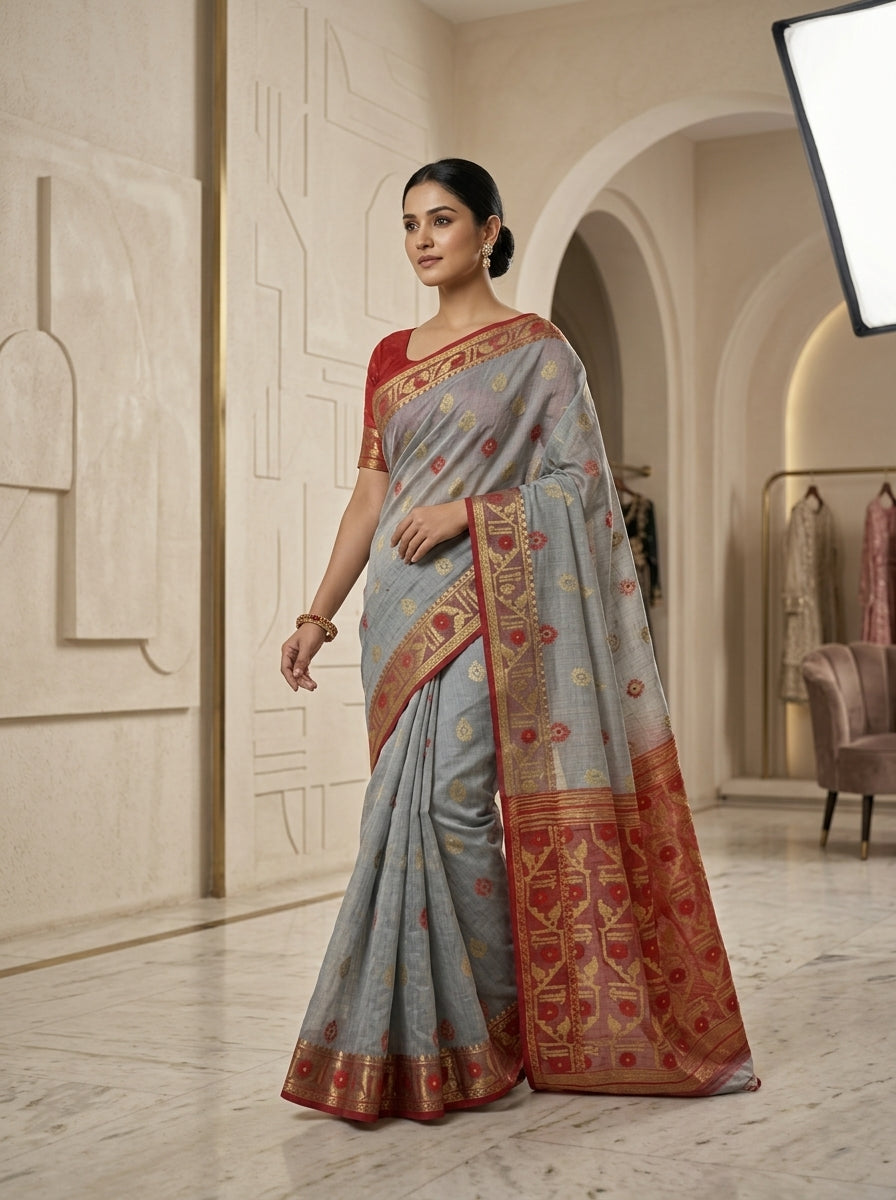 Suvarna Shobha Bengal Jamdani Saree