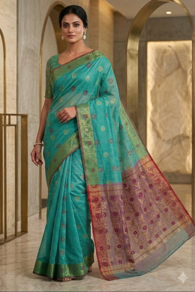 Suvarna Shobha Bengal Jamdani Saree