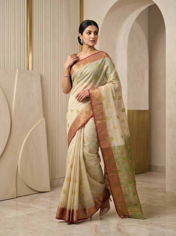 Suvarna Shobha Bengal Jamdani Saree