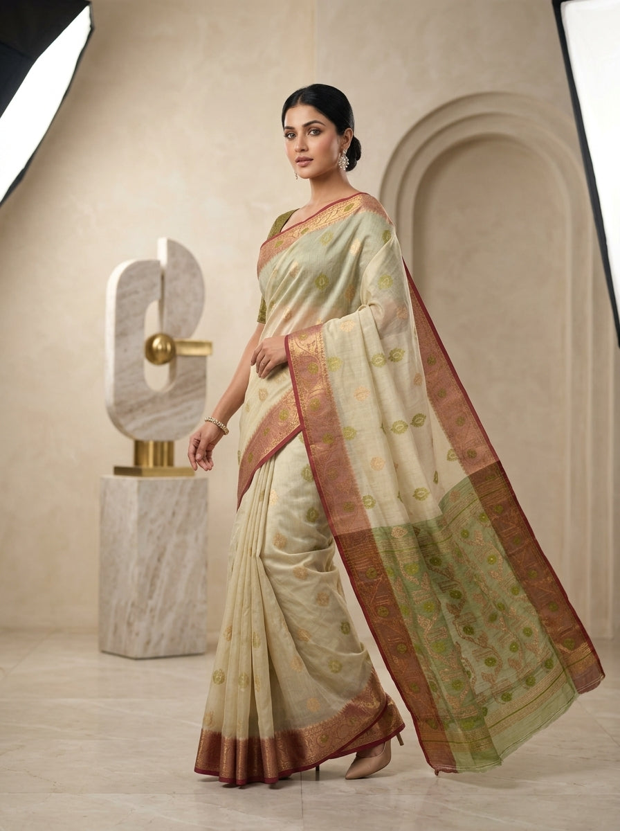 Suvarna Shobha Bengal Jamdani Saree