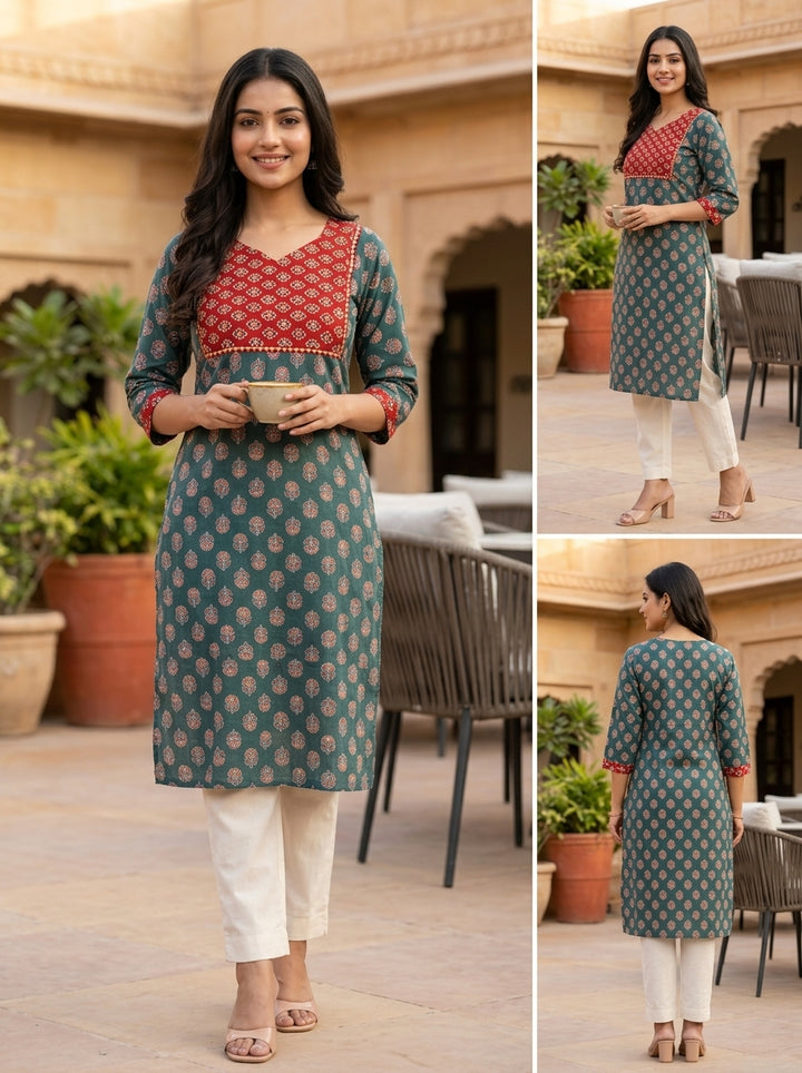 Rangrez Ajrakh Kurti(Only Kurti)
