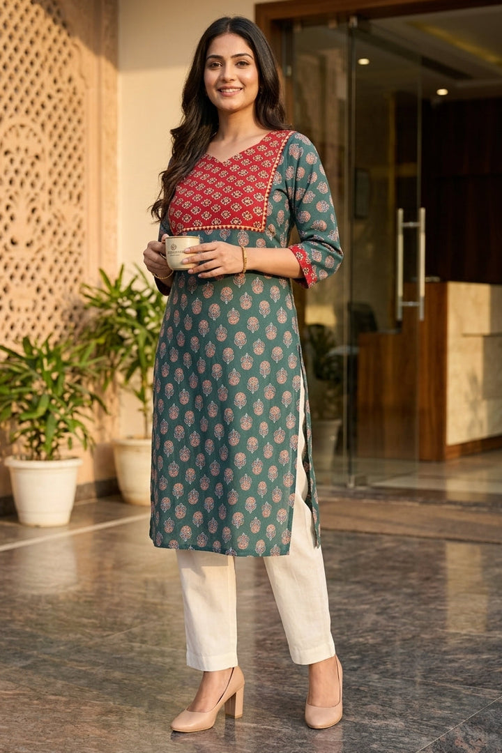 Rangrez Ajrakh Kurti(Only Kurti)