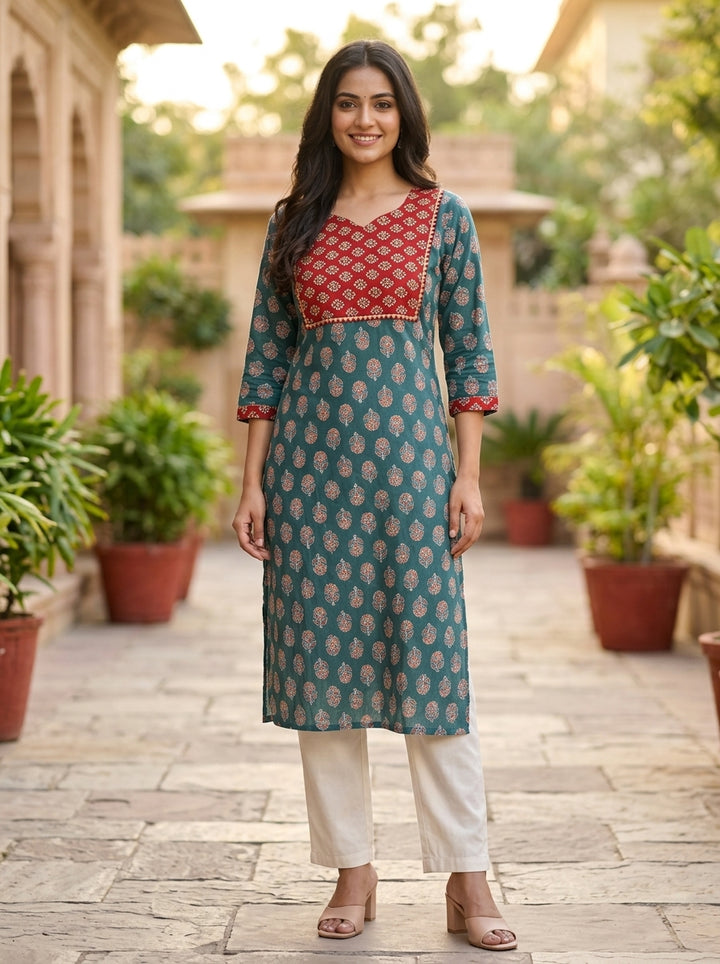 Rangrez Ajrakh Kurti(Only Kurti)