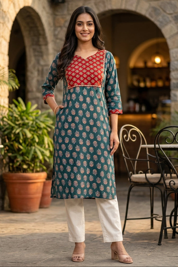 Rangrez Ajrakh Kurti(Only Kurti)