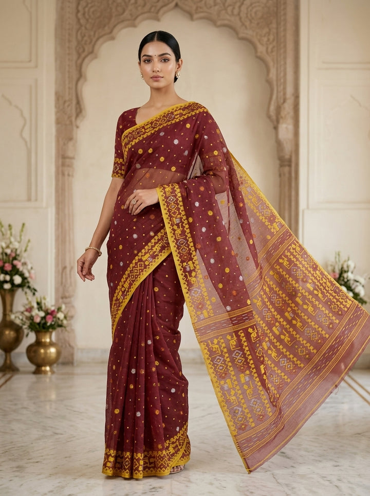 Moonloom Bengal Jamdani Saree