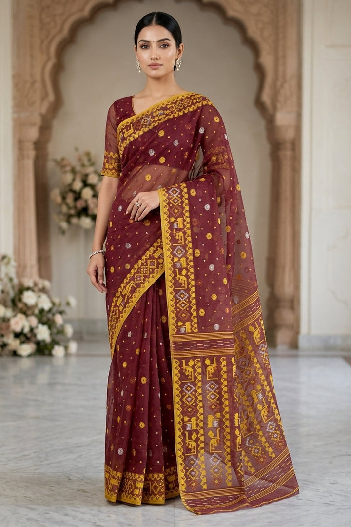 Moonloom Bengal Jamdani Saree