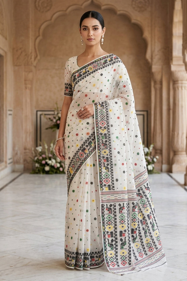 Moonloom Bengal Jamdani Saree