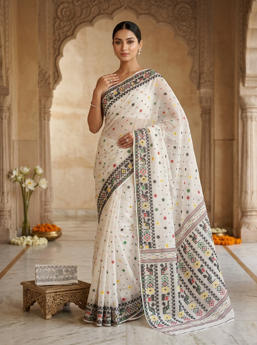 Moonloom Bengal Jamdani Saree