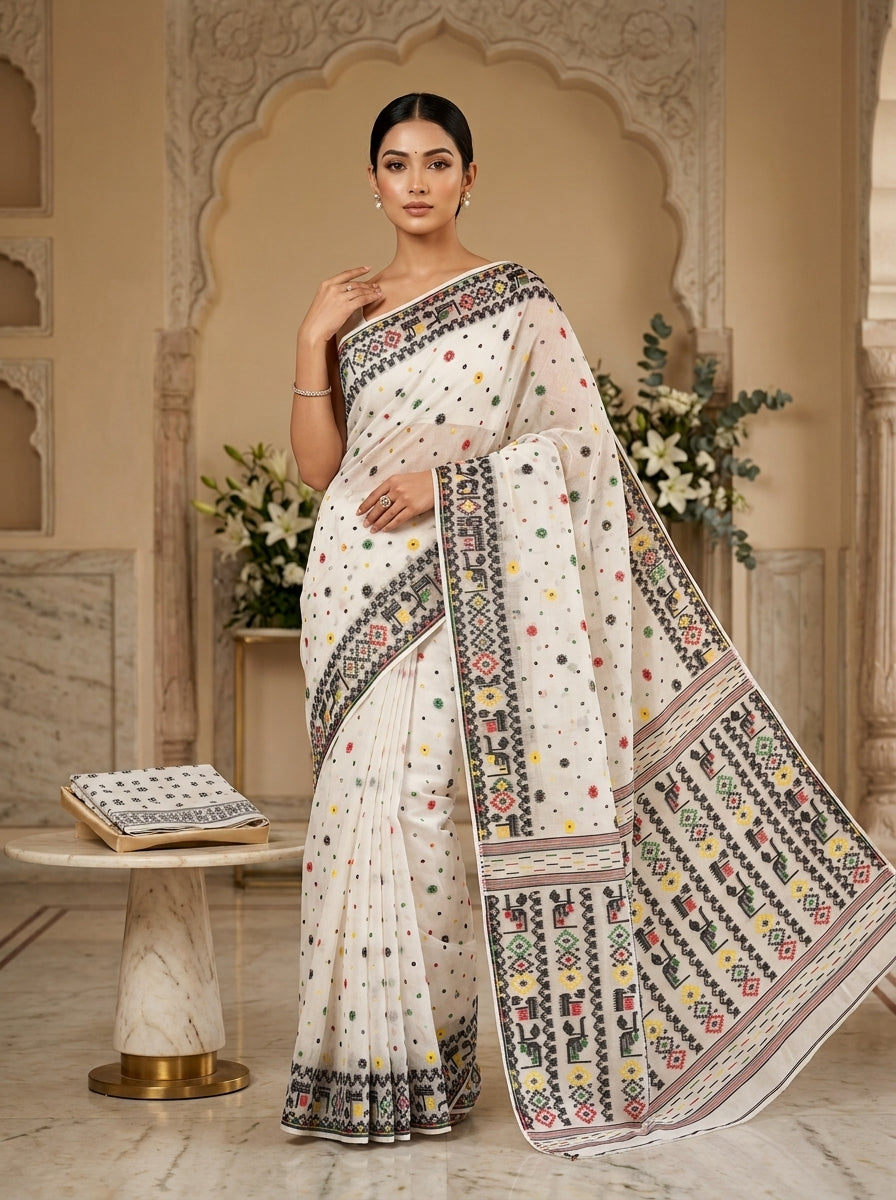 Moonloom Bengal Jamdani Saree