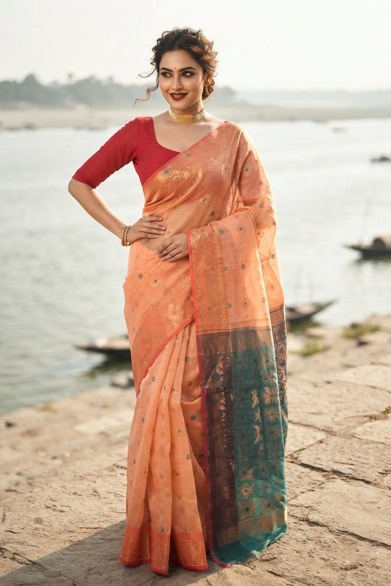 Bibhuti Dhakai Jamdani Saree