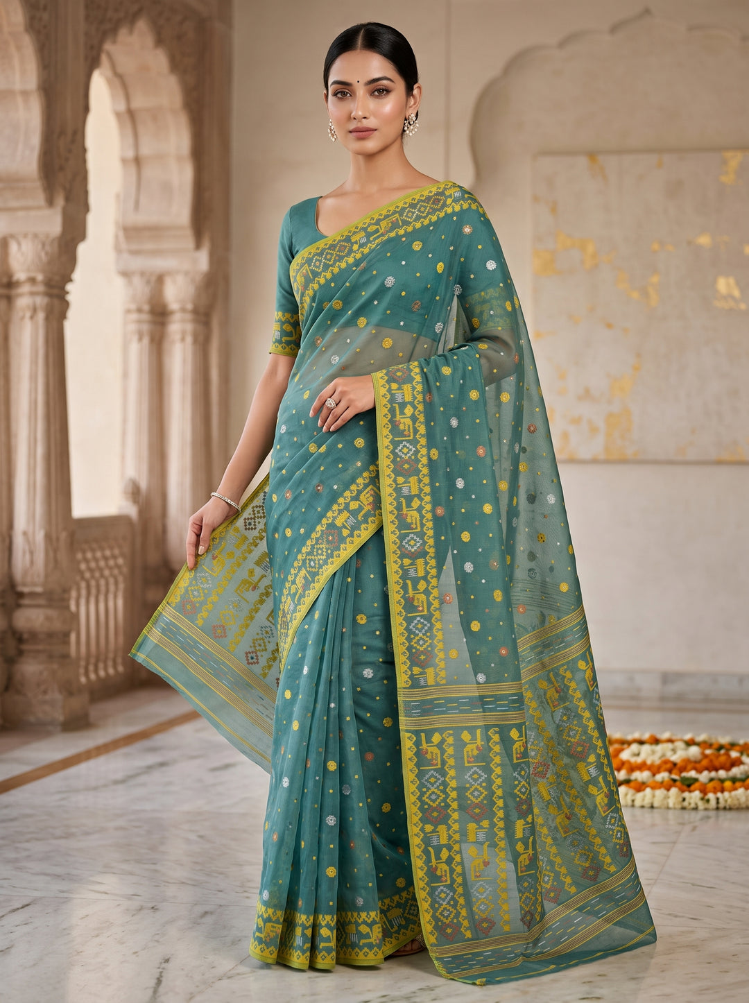Moonloom Bengal Jamdani Saree