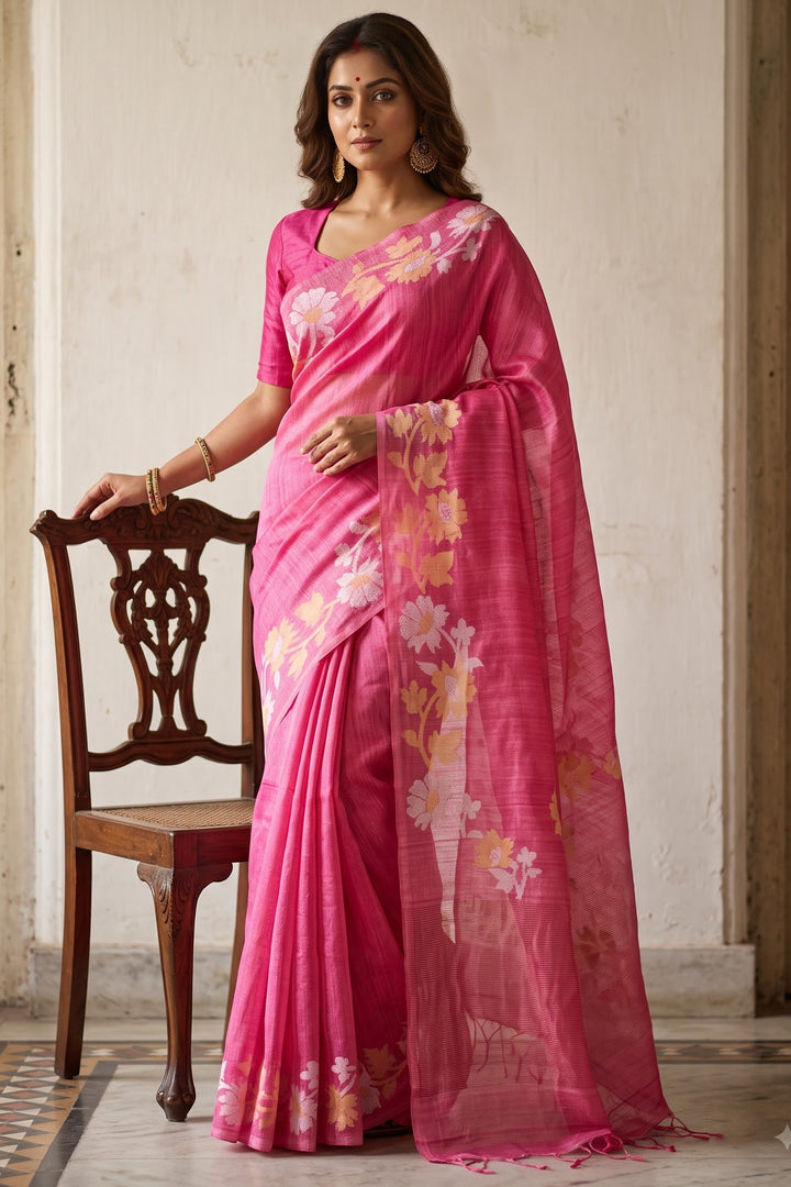 Agomoni Aabha – Soft Pure Matka Jamdani Saree