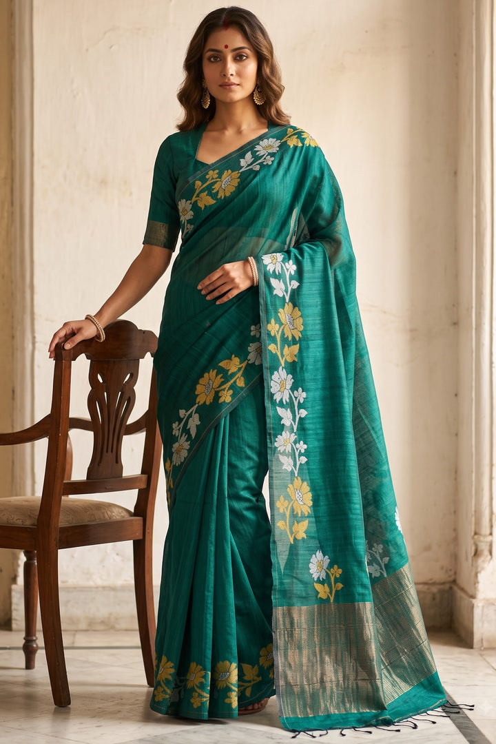 Agomoni Aabha – Soft Pure Matka Jamdani Saree