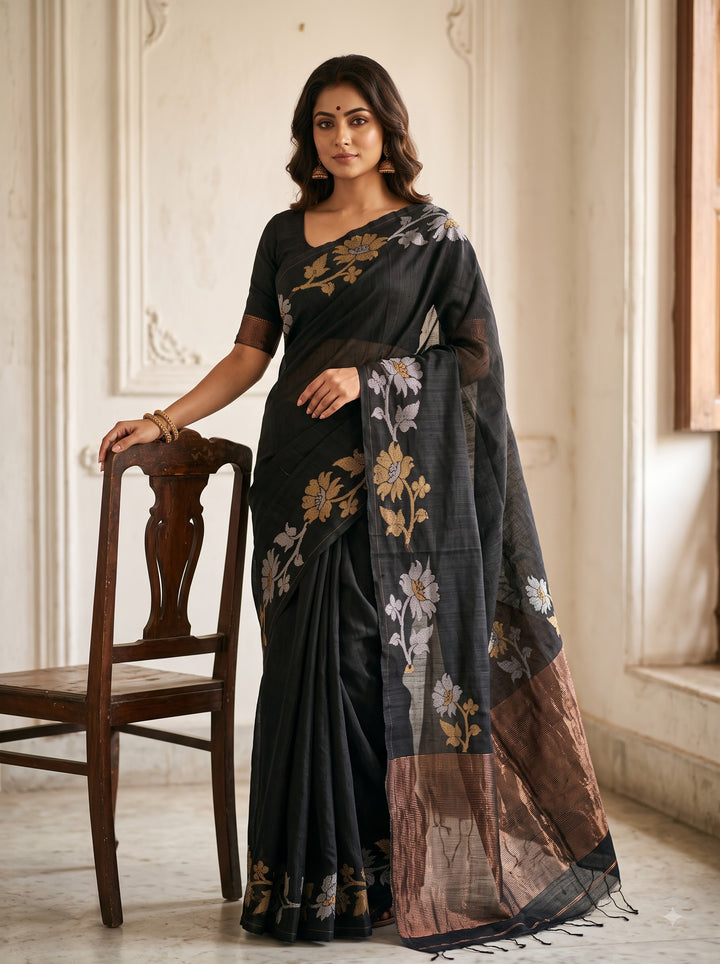 Agomoni Aabha – Soft Pure Matka Jamdani Saree