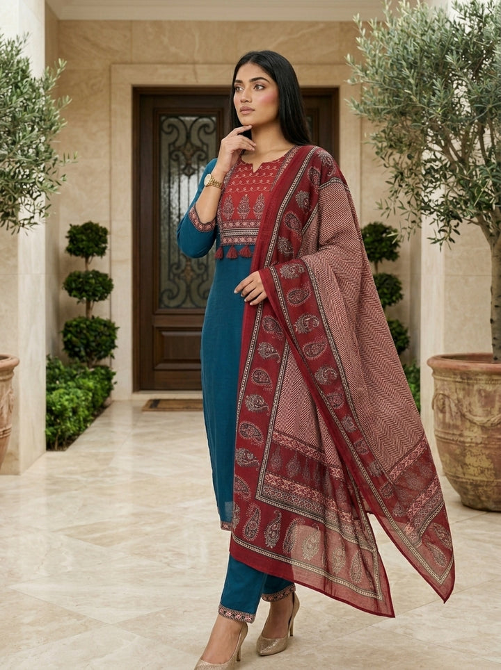 Soulful Reflection Cotton Kurti Set