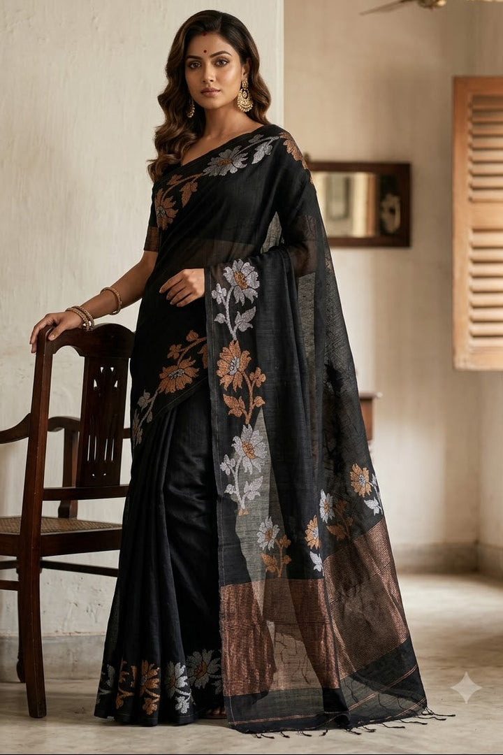 Agomoni Aabha – Soft Pure Matka Jamdani Saree