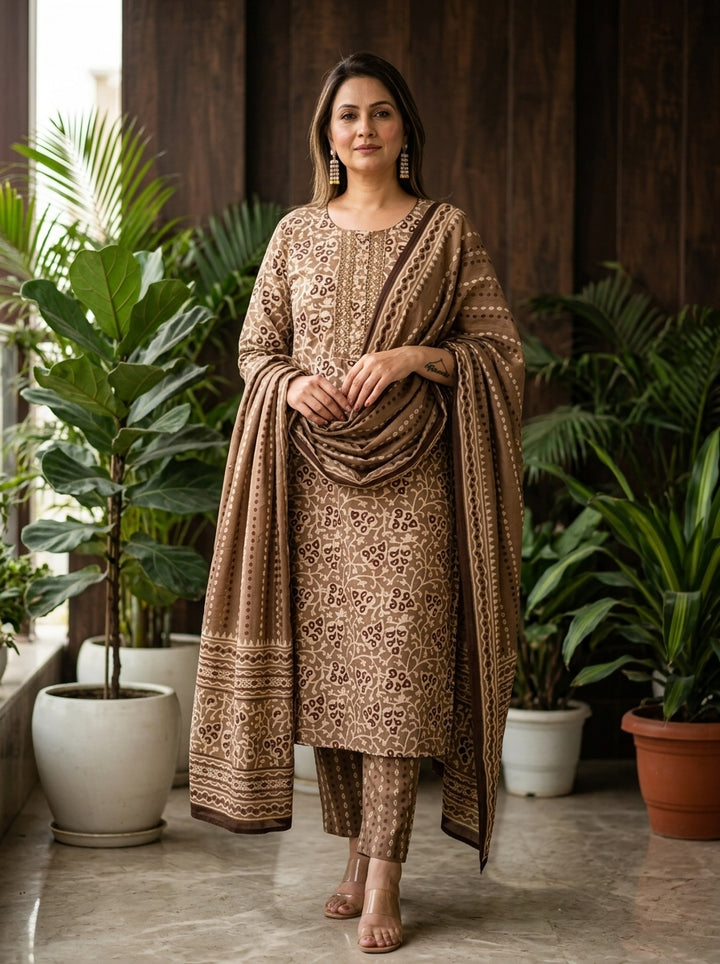 Sanganer Print Pure Cotton Kurti Set