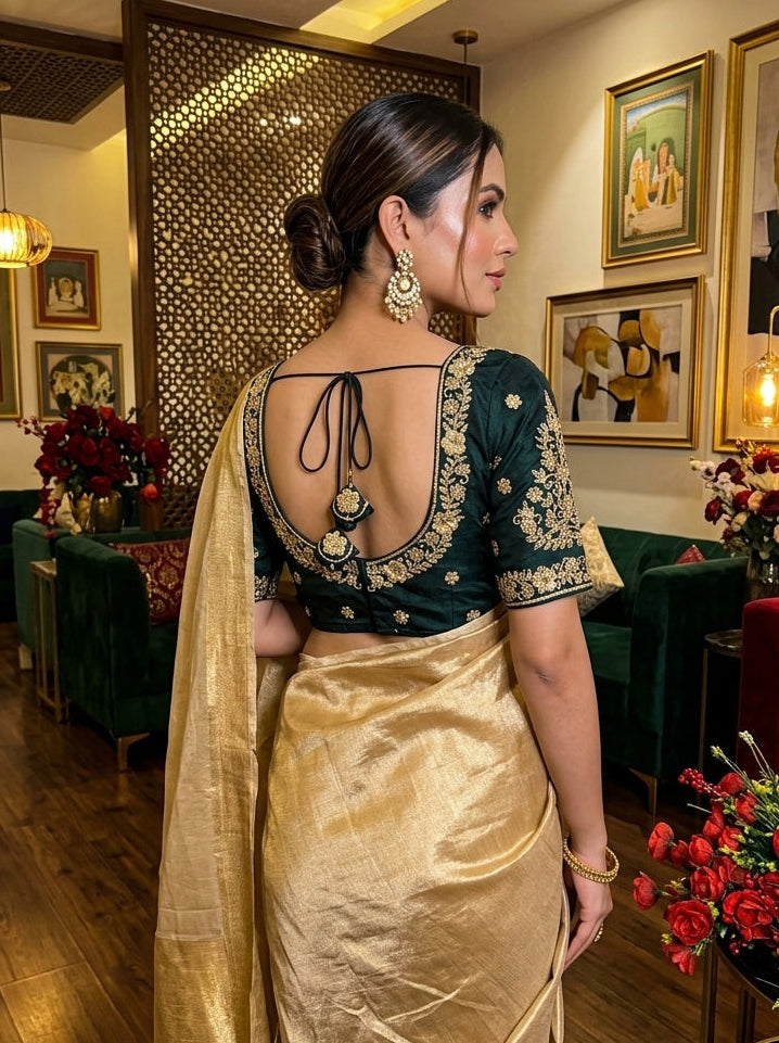 Emerald Vine Zari New Designer Blouse