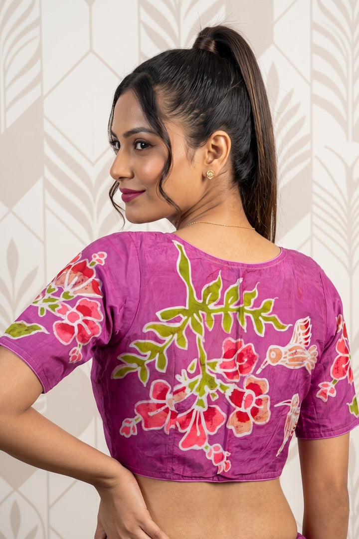 Doodle Of Flowers- Batik Designer Blouse