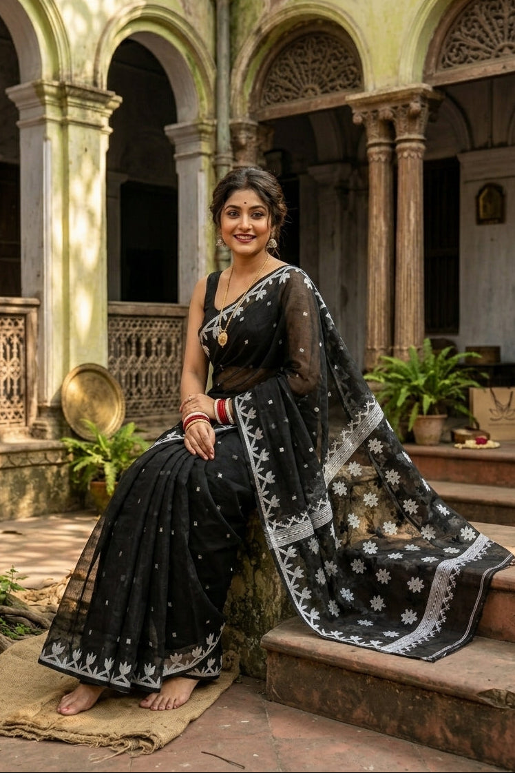 Uro Chithi Dhakai Jamdani Saree
