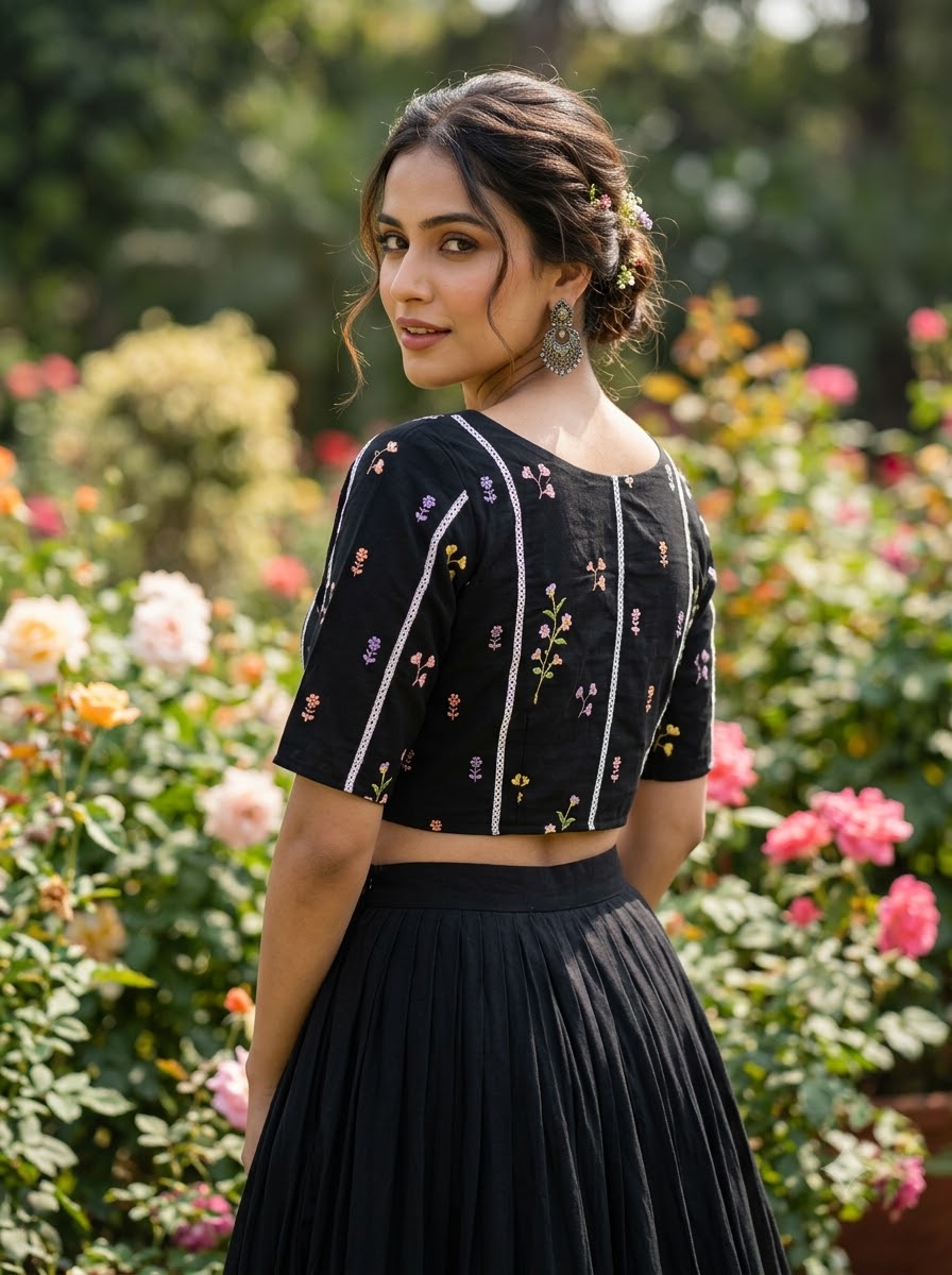 Eden Blossom Chanderi Silk Embroidered Blouse