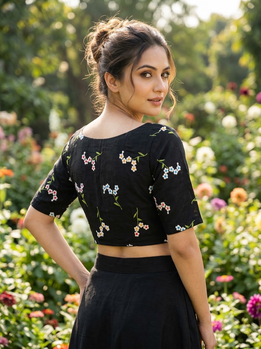 Blossom  Comes Alive Chanderi Silk Embroidered Blouse
