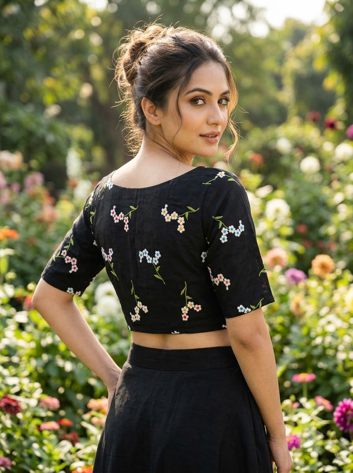 Blossom  Comes Alive Chanderi Silk Embroidered Blouse
