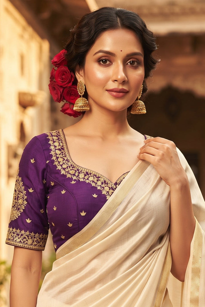Portrait of Royalty Vichitra Silk Blouse