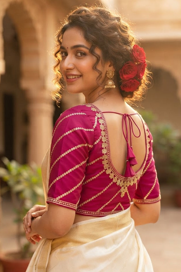 Elegance Becomes Art Vichitra Silk Blouse