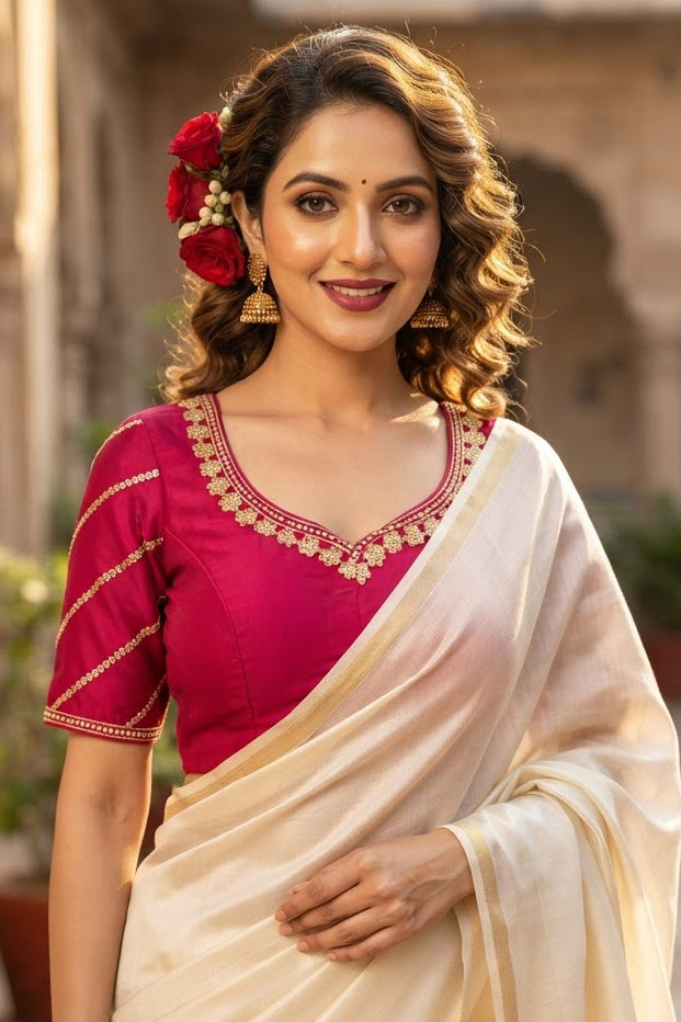 Elegance Becomes Art Vichitra Silk Blouse