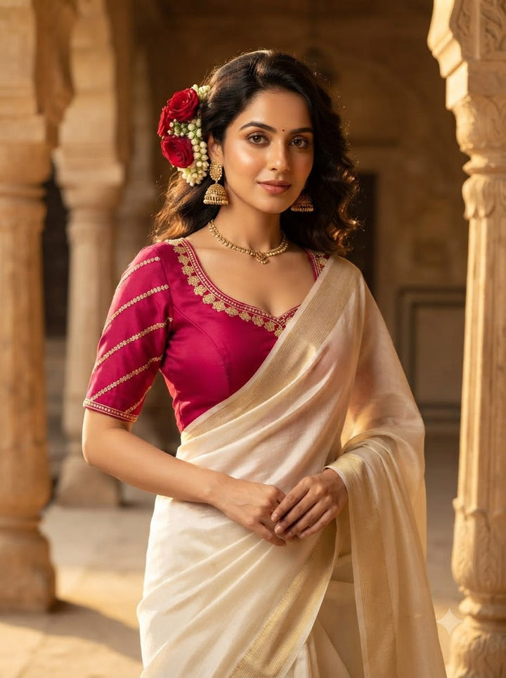 Elegance Becomes Art Vichitra Silk Blouse