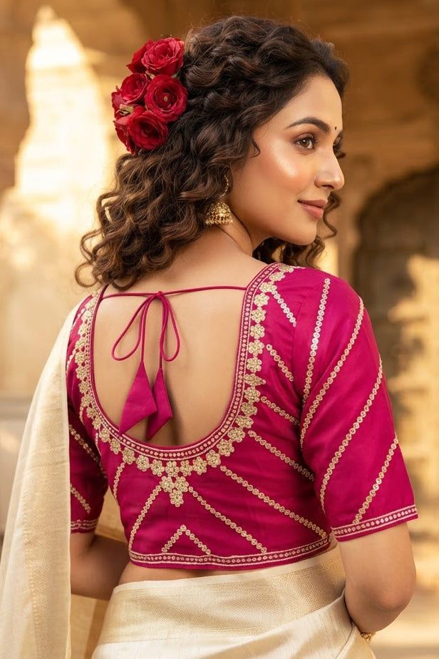 Elegance Becomes Art Vichitra Silk Blouse