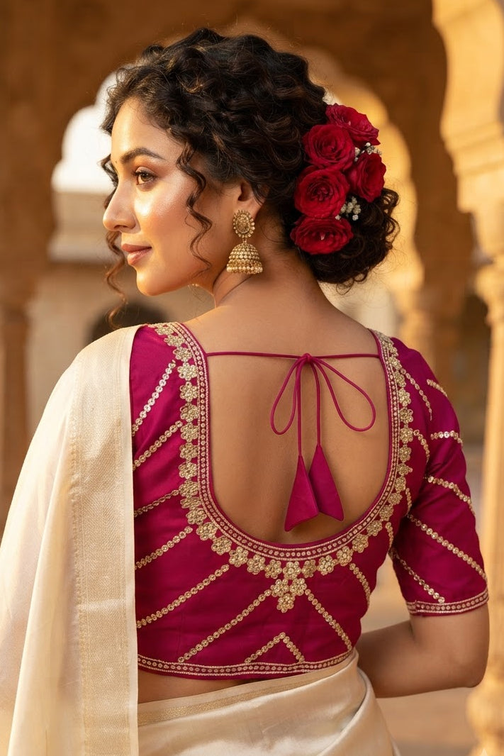 Elegance Becomes Art Vichitra Silk Blouse