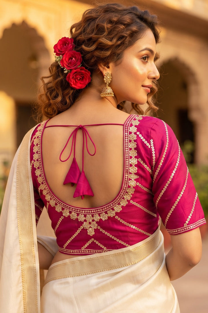 Elegance Becomes Art Vichitra Silk Blouse
