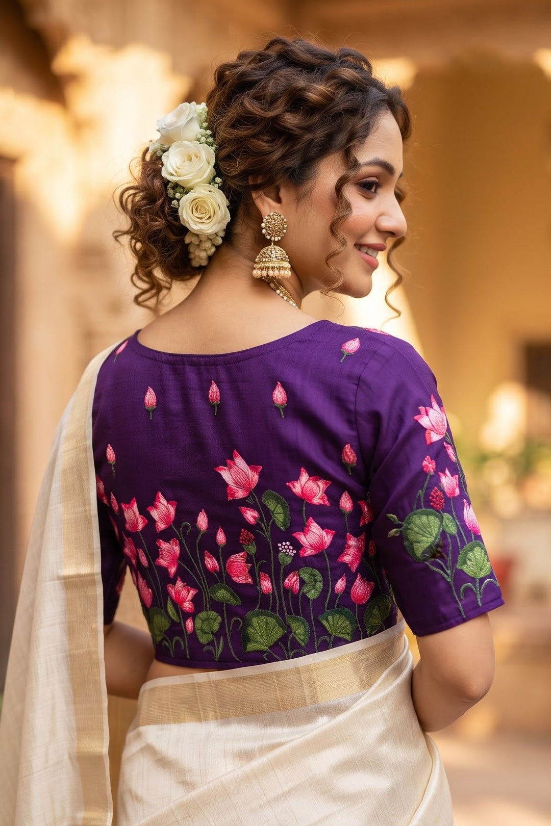 Lotus Majesty Vichitra Silk Blouse